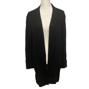 Talbots Open Front Black Cardigan Sweater